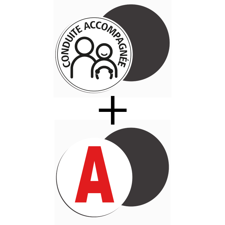 PACK x2 Disque magnétique souple "Conduite accompagnée" + "APPRENTI"