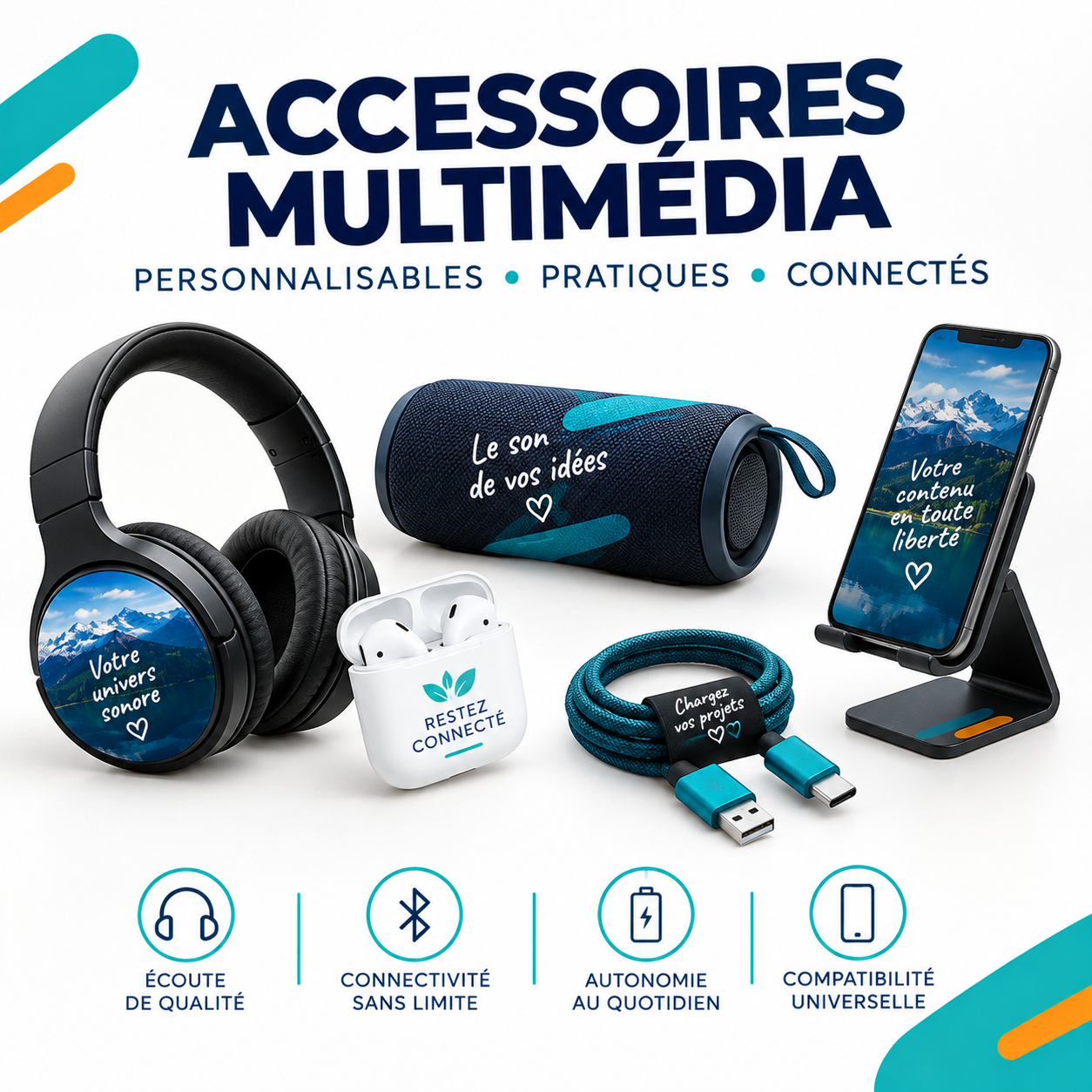 Accessoires multimédia personnalisables