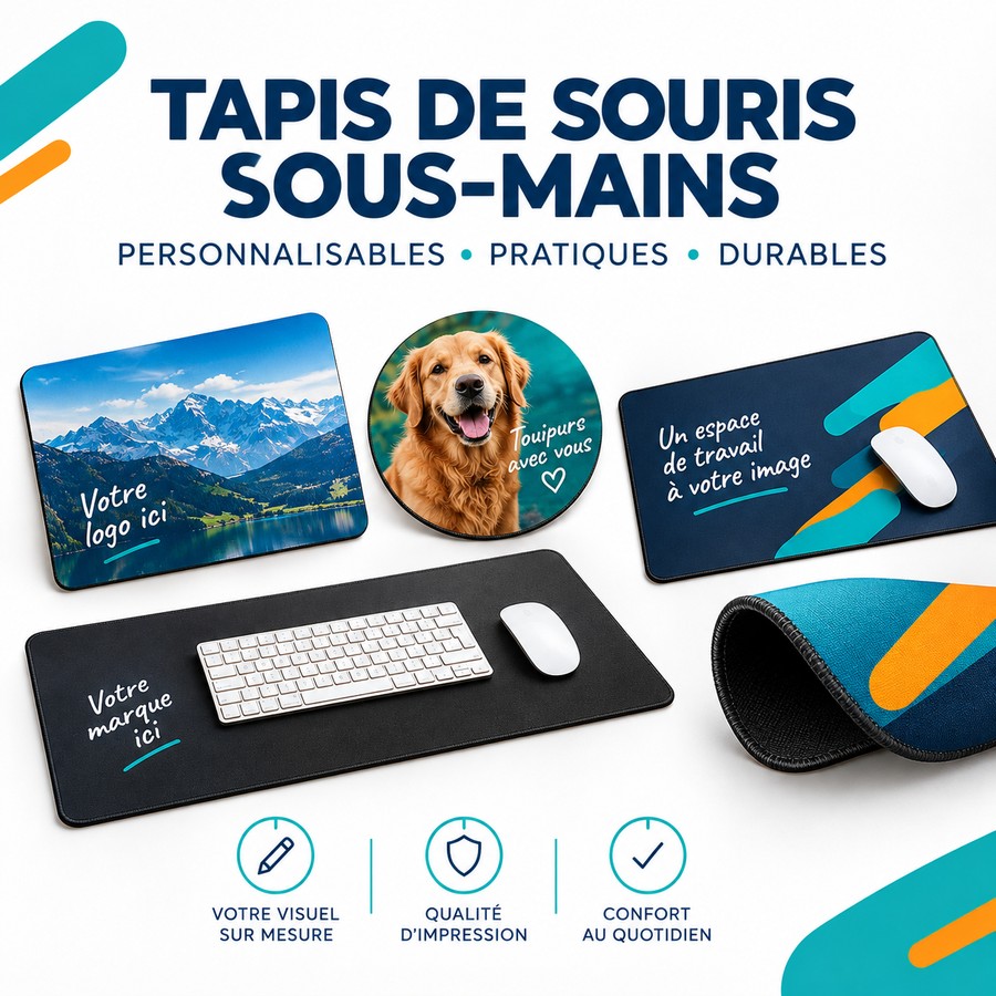 Tapis de souris et sous-mains personnalisés